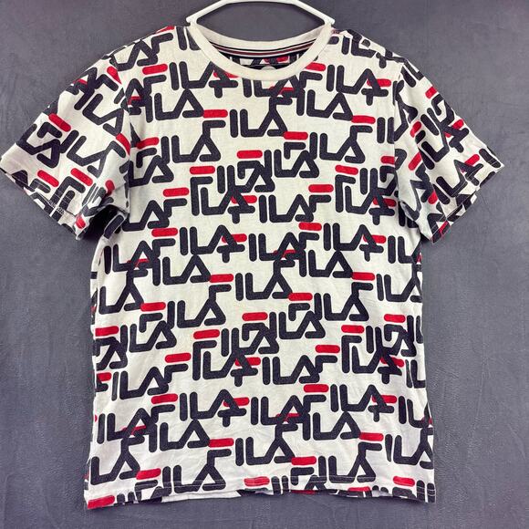 Vintage Fila Shirt All Over Print Youth Large Skater 90's Hip Hop Streetwear - Picture 1 of 12